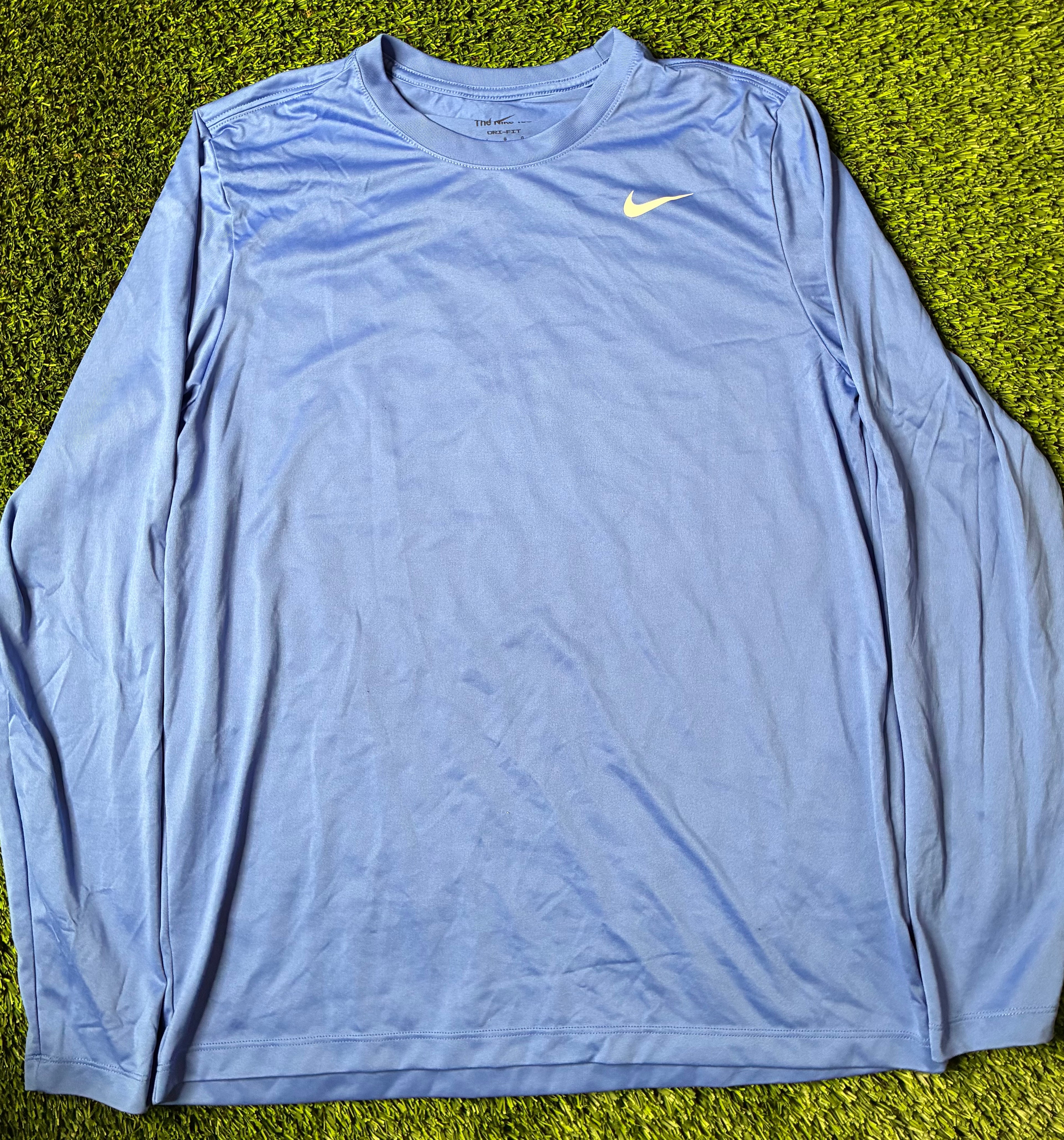 Blue Custom Nike Long Sleeve Jersey Size Large
