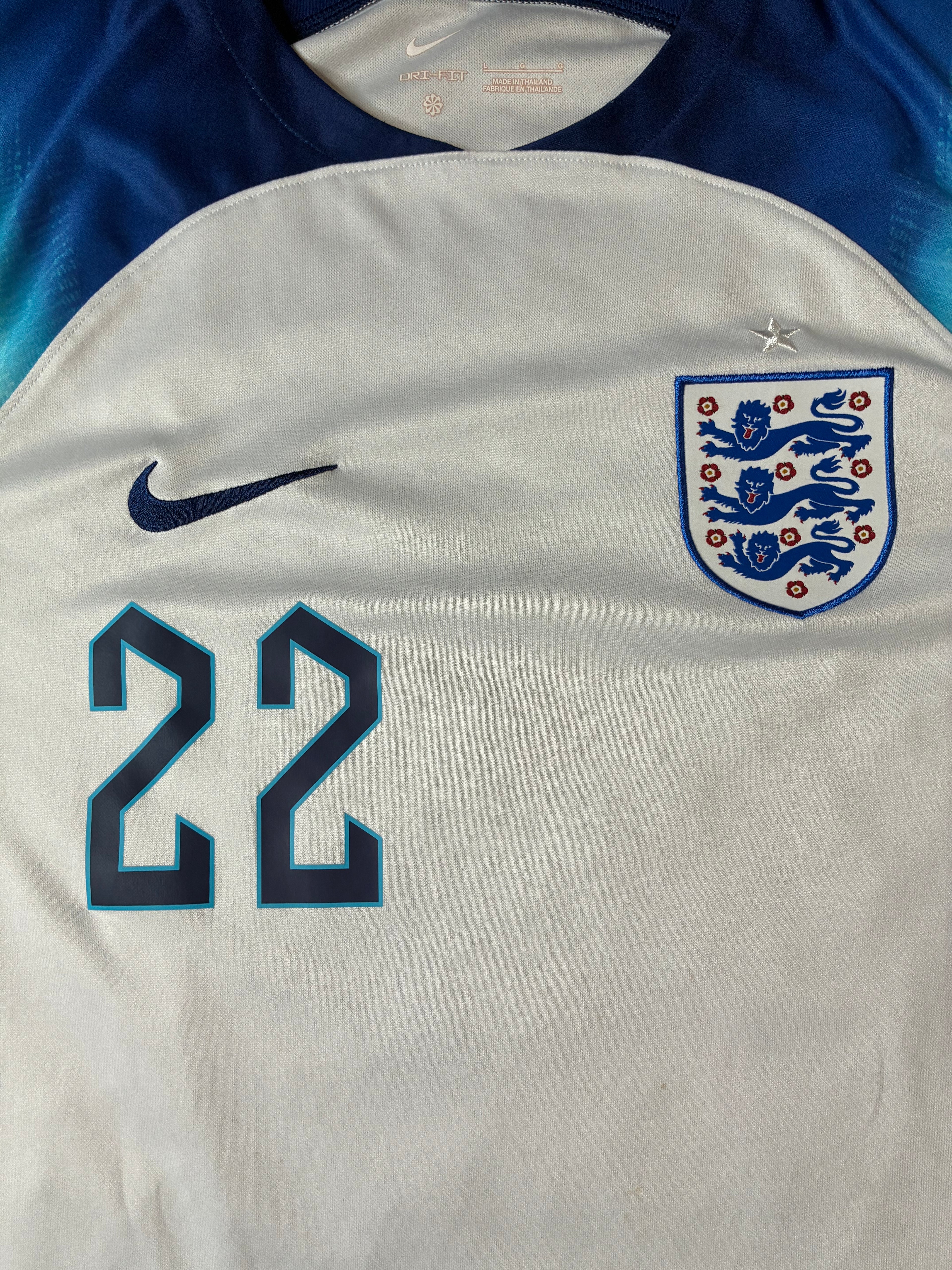 Nike Bellingham #22 England 2022 Home Size Large