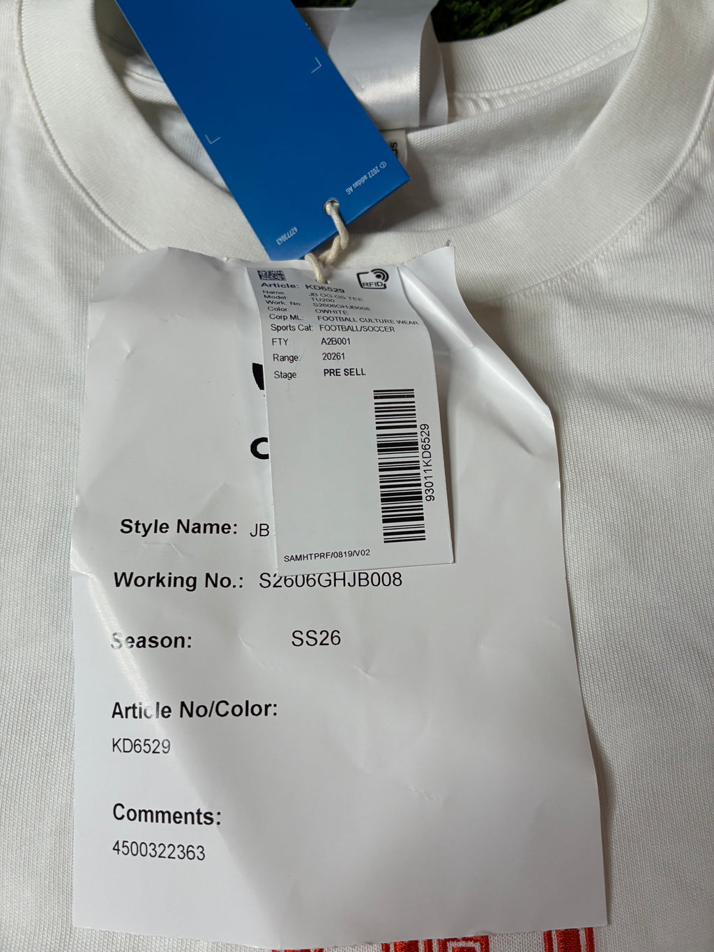 Adidas Jude Bellingham Shirt SAMPLE Size Medium