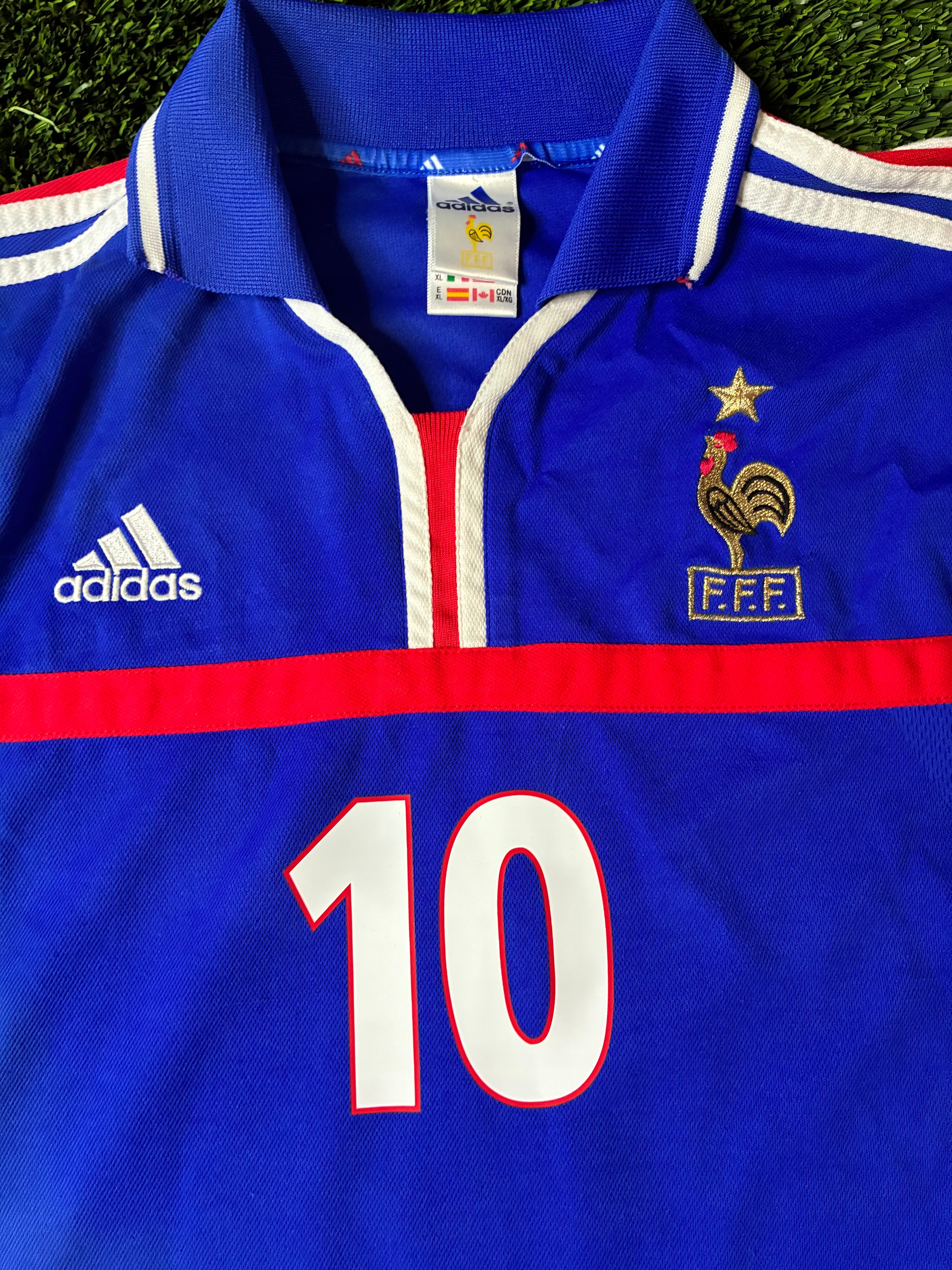 Adidas Zidane #10 France 00/02 Home Jersey Size Men’s XL