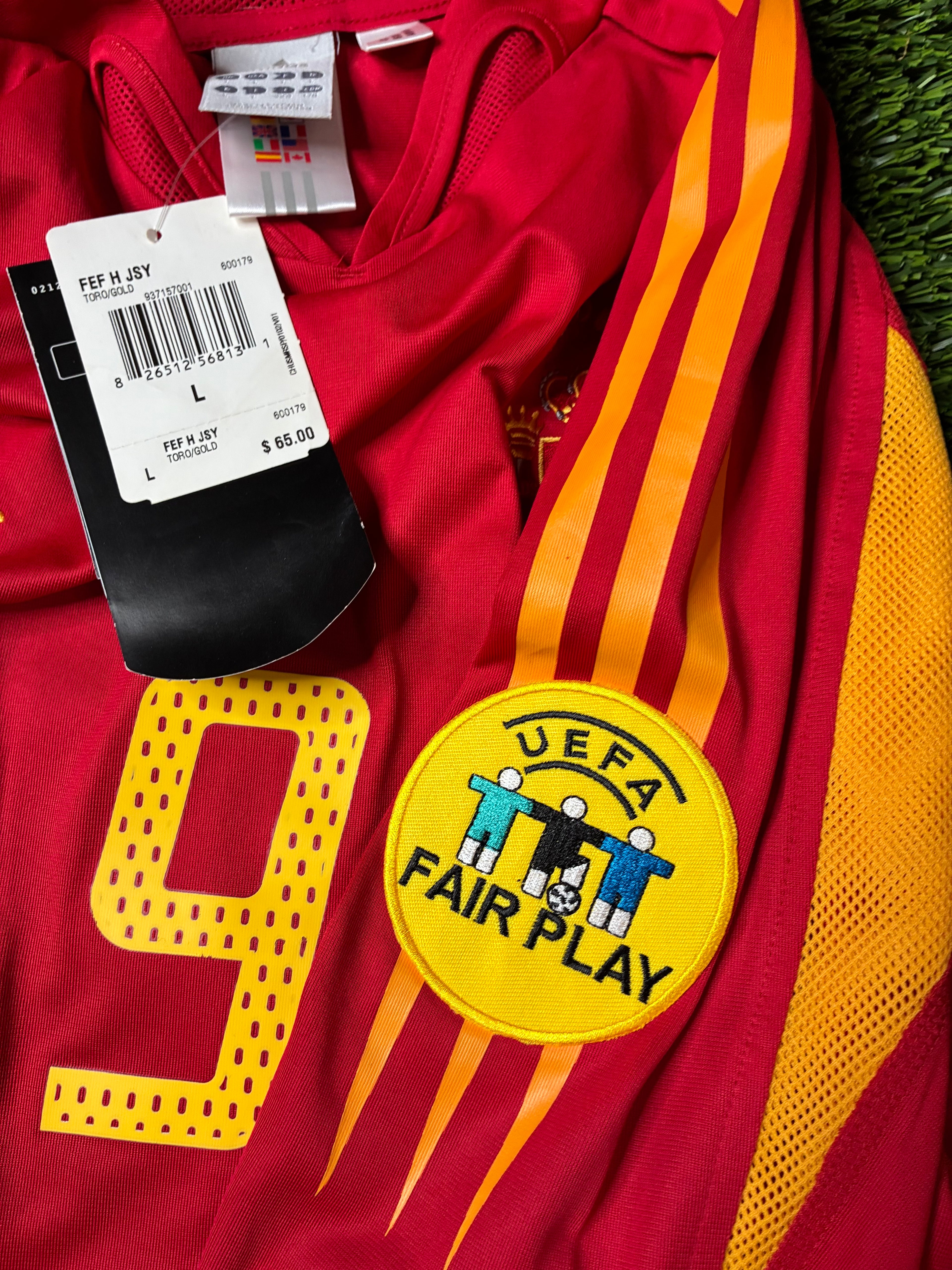 Adidas Torres #9 Spain 2004 Euros Home Jersey Size Men's Large