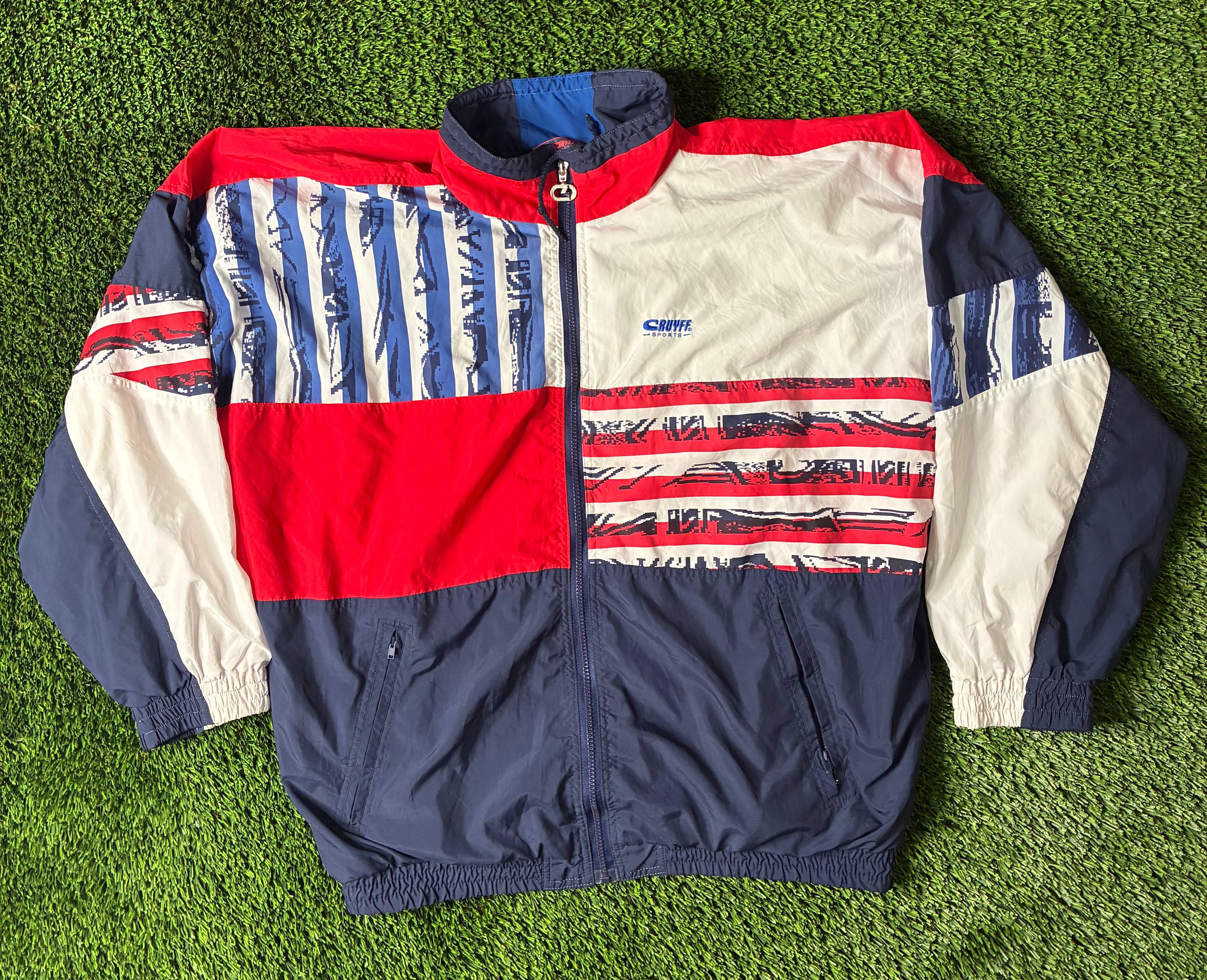 Vintage Cruyff Sports USA Themed Windbreaker Jacket Size Men's Large