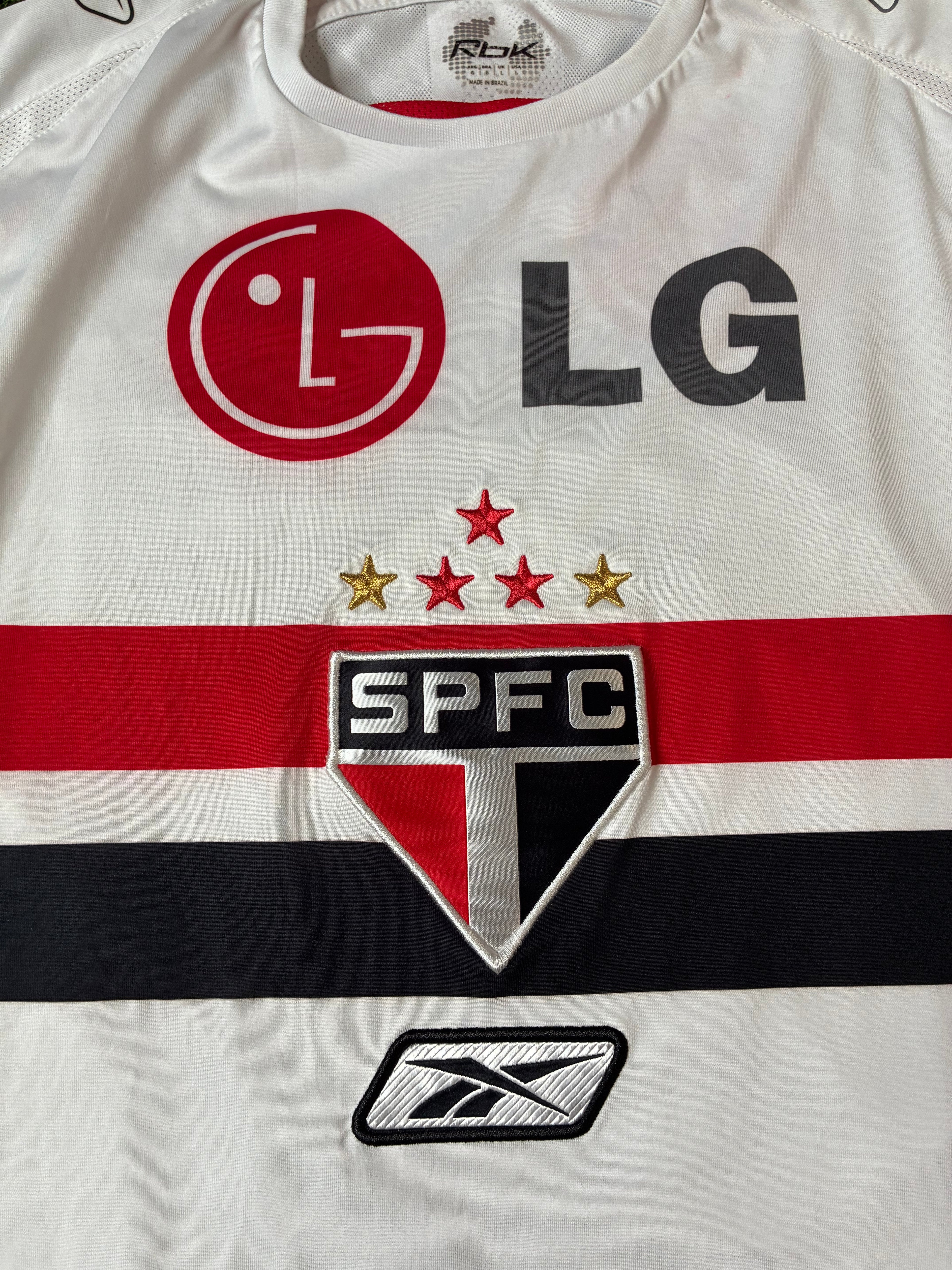 Reebok Adriano #10 São Paulo FC 06/07 Home Jersey Size Large
