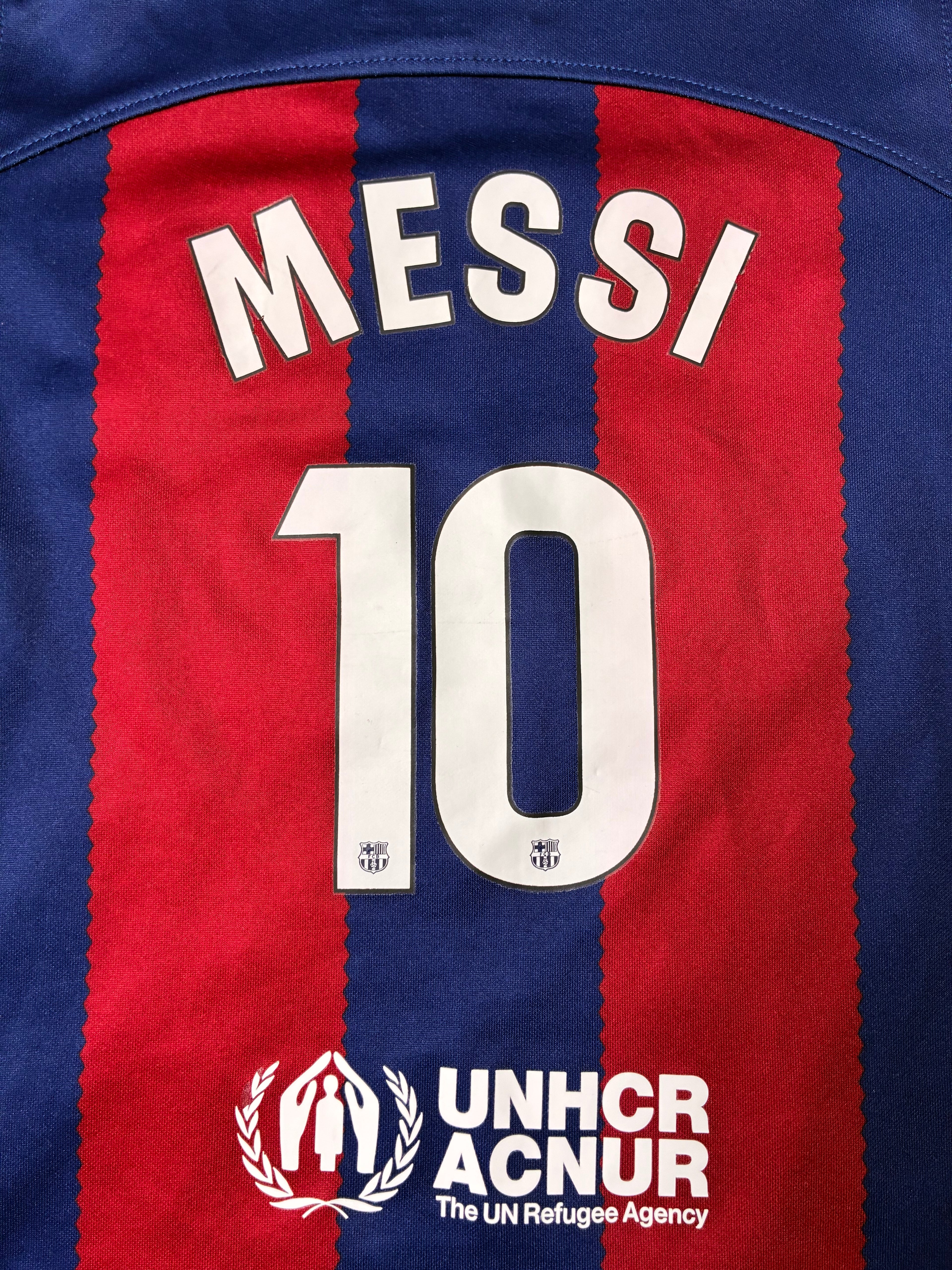 Nike Messi #10 FC Barcelona 23/24 Home Jersey Size Toddler Large