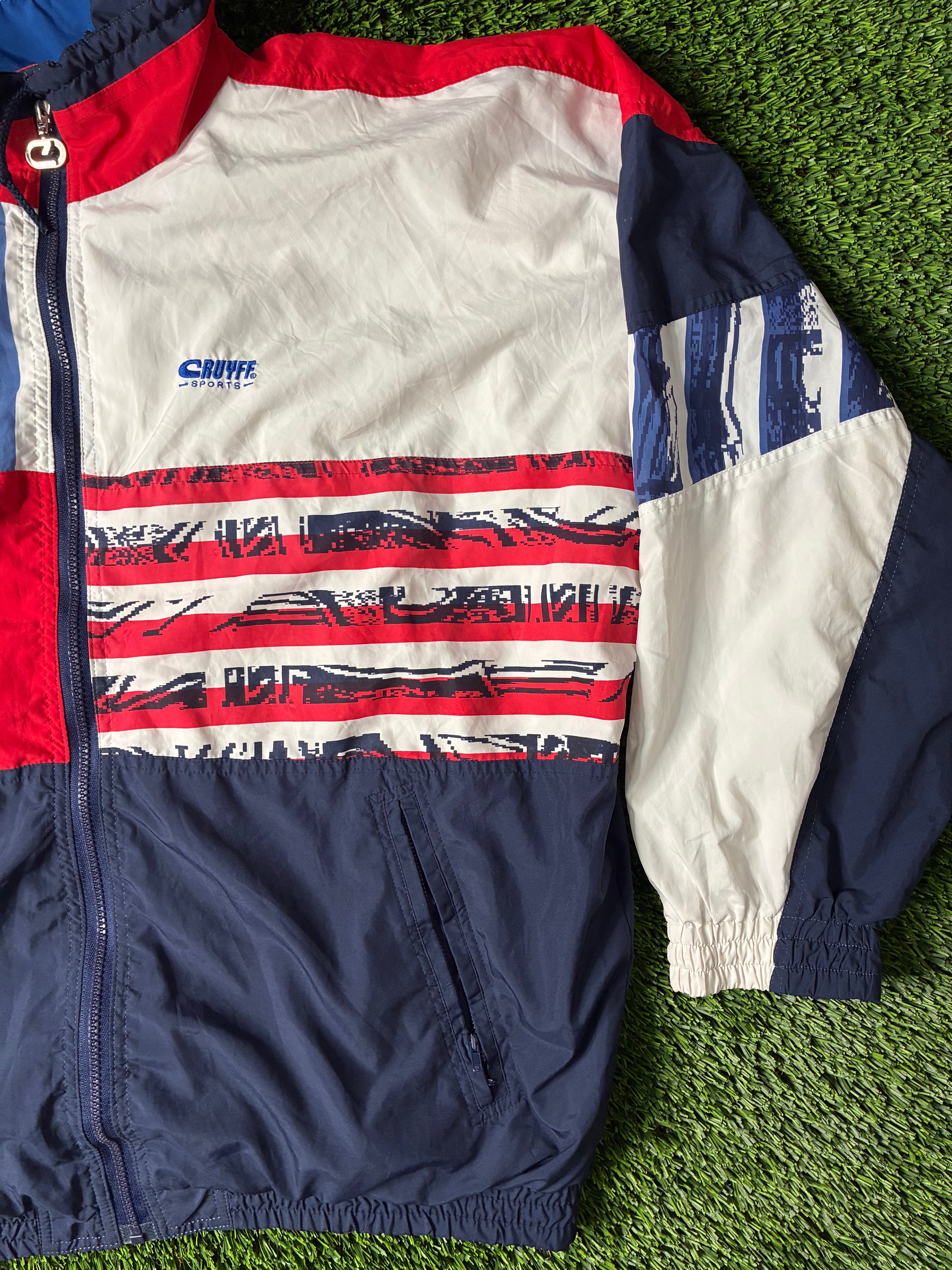 Vintage Cruyff Sports USA Themed Windbreaker Jacket Size Men's Large