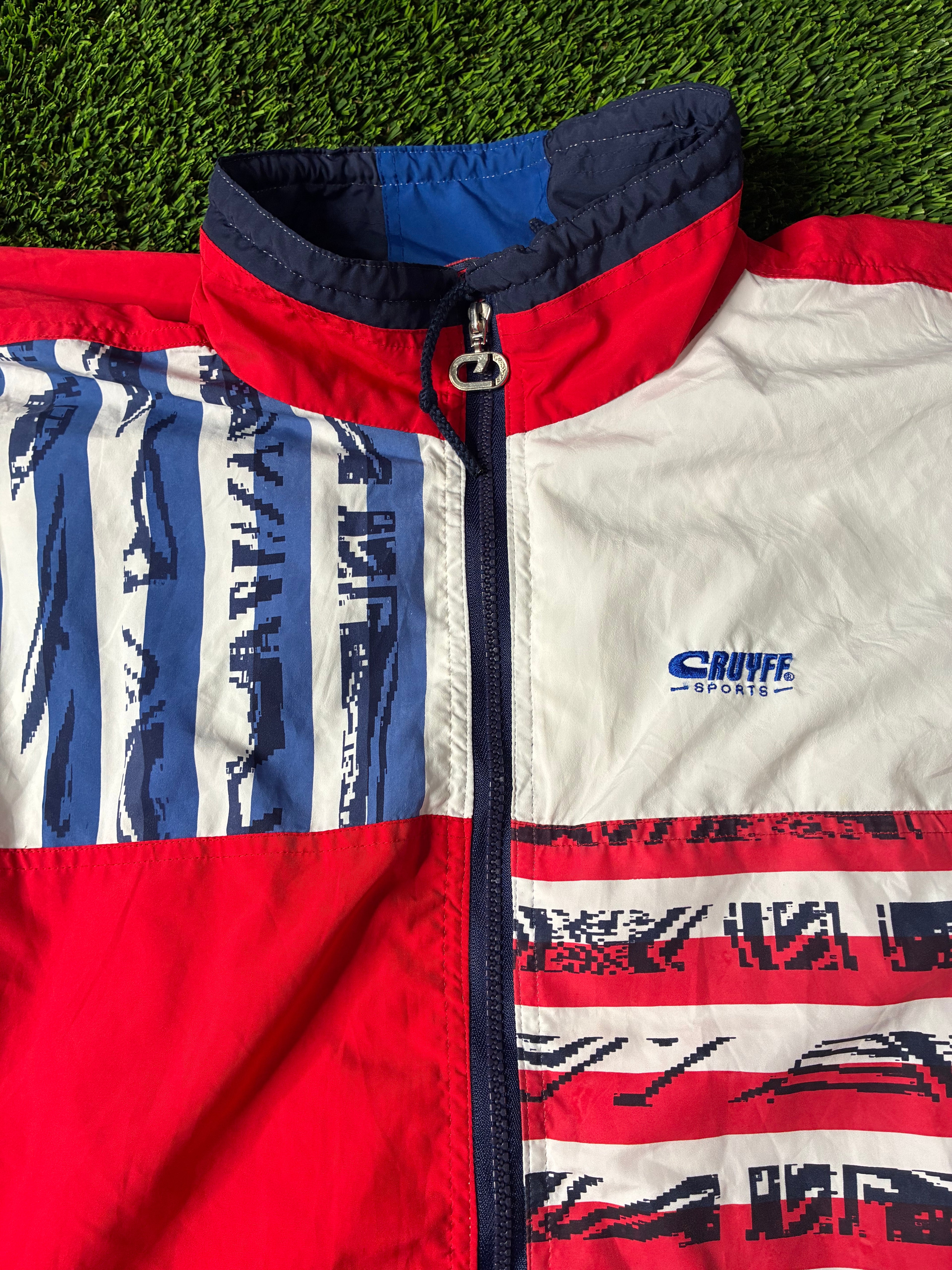 Vintage Cruyff Sports USA Themed Windbreaker Jacket Size Men's Large
