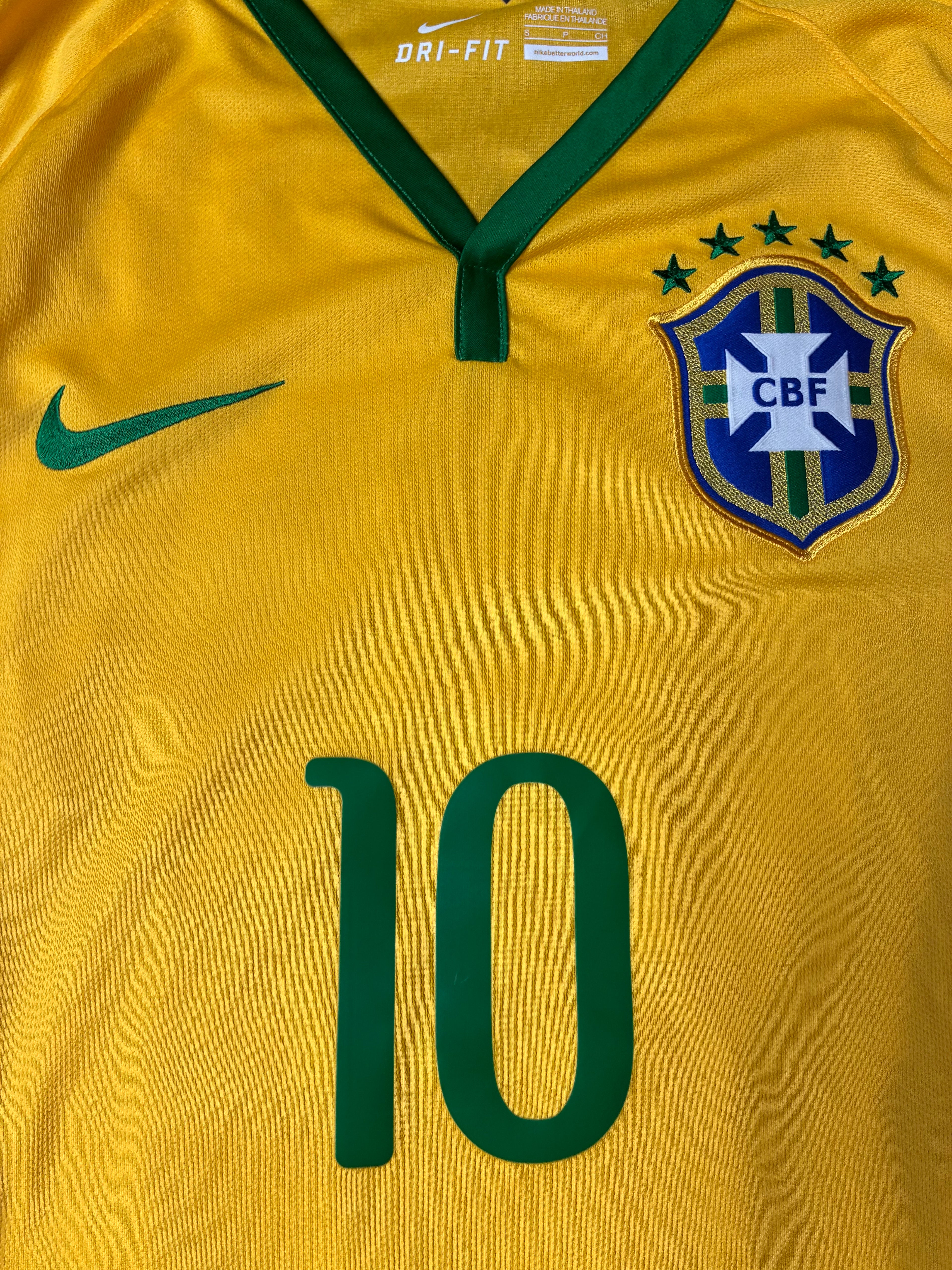Nike Neymar #10 Brazil 2014 World Cup Home Jersey Size Men’s Small