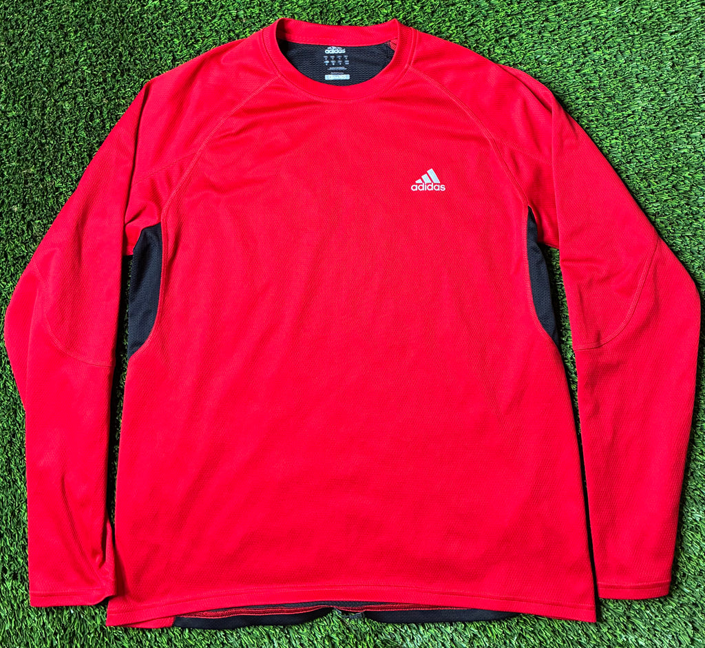 Red Custom Adidas Long Sleeve Jersey Size Medium
