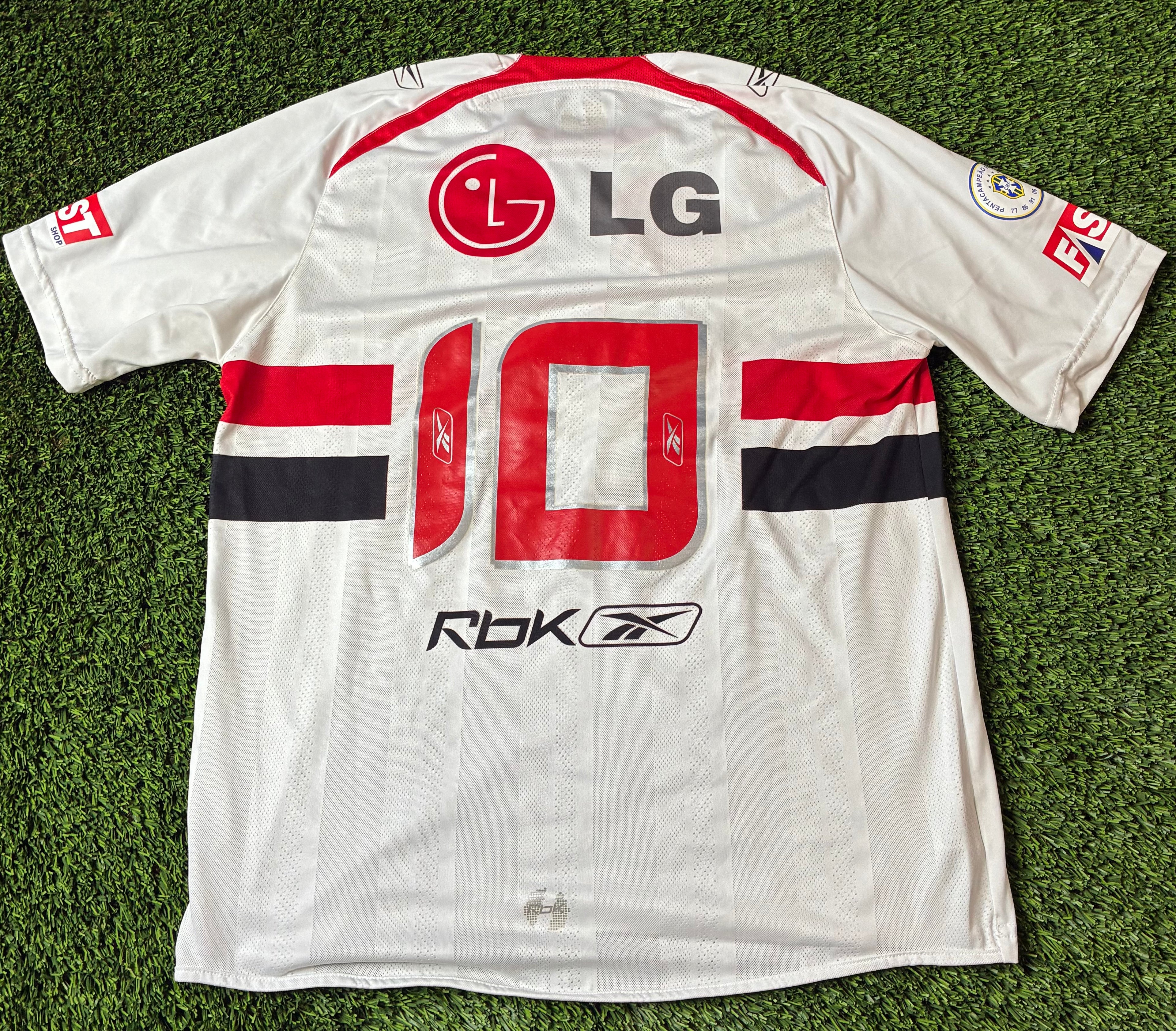 Reebok Adriano #10 São Paulo FC 06/07 Home Jersey Size Large