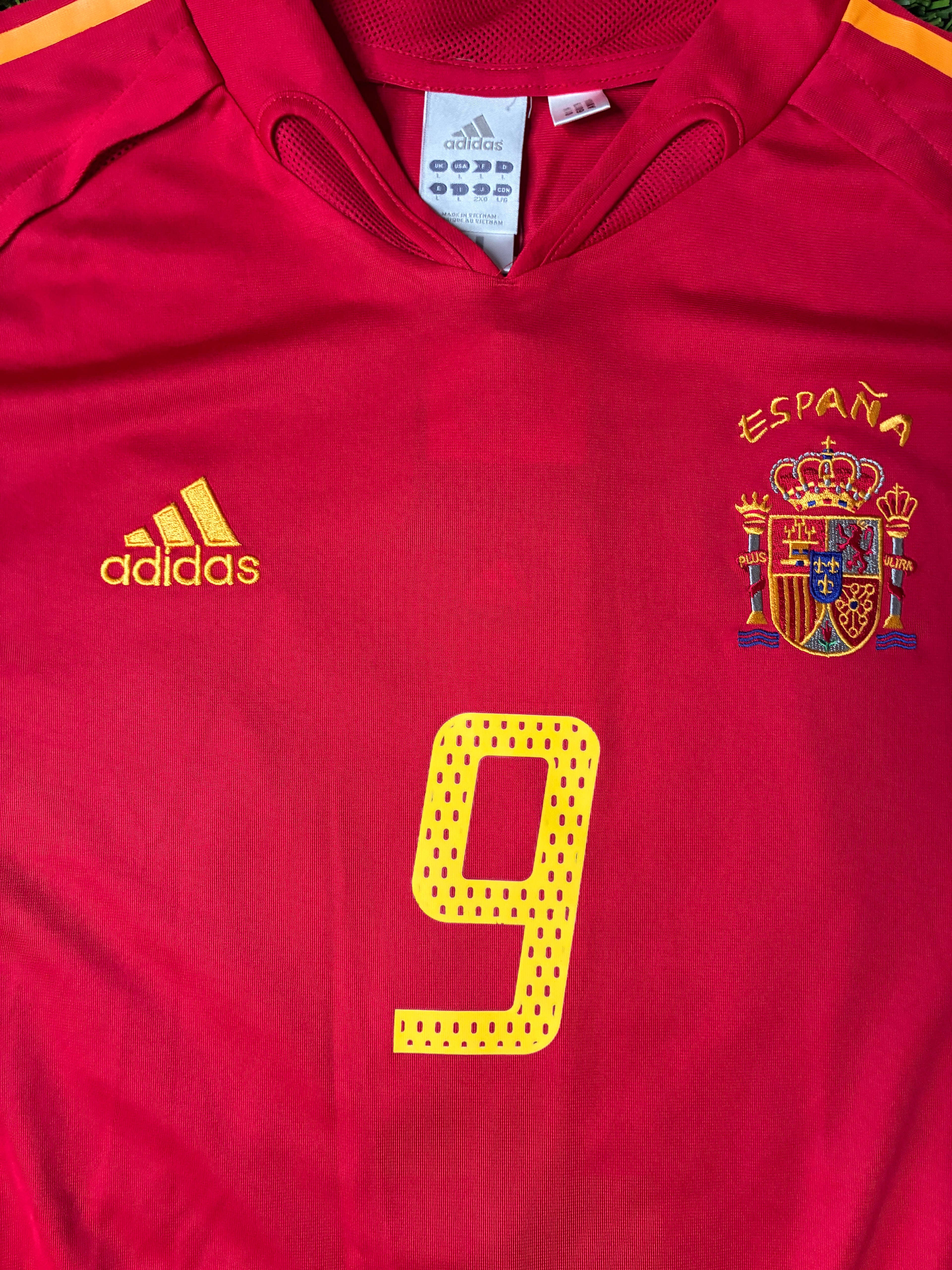 Adidas Torres #9 Spain 2004 Euros Home Jersey Size Men's Large