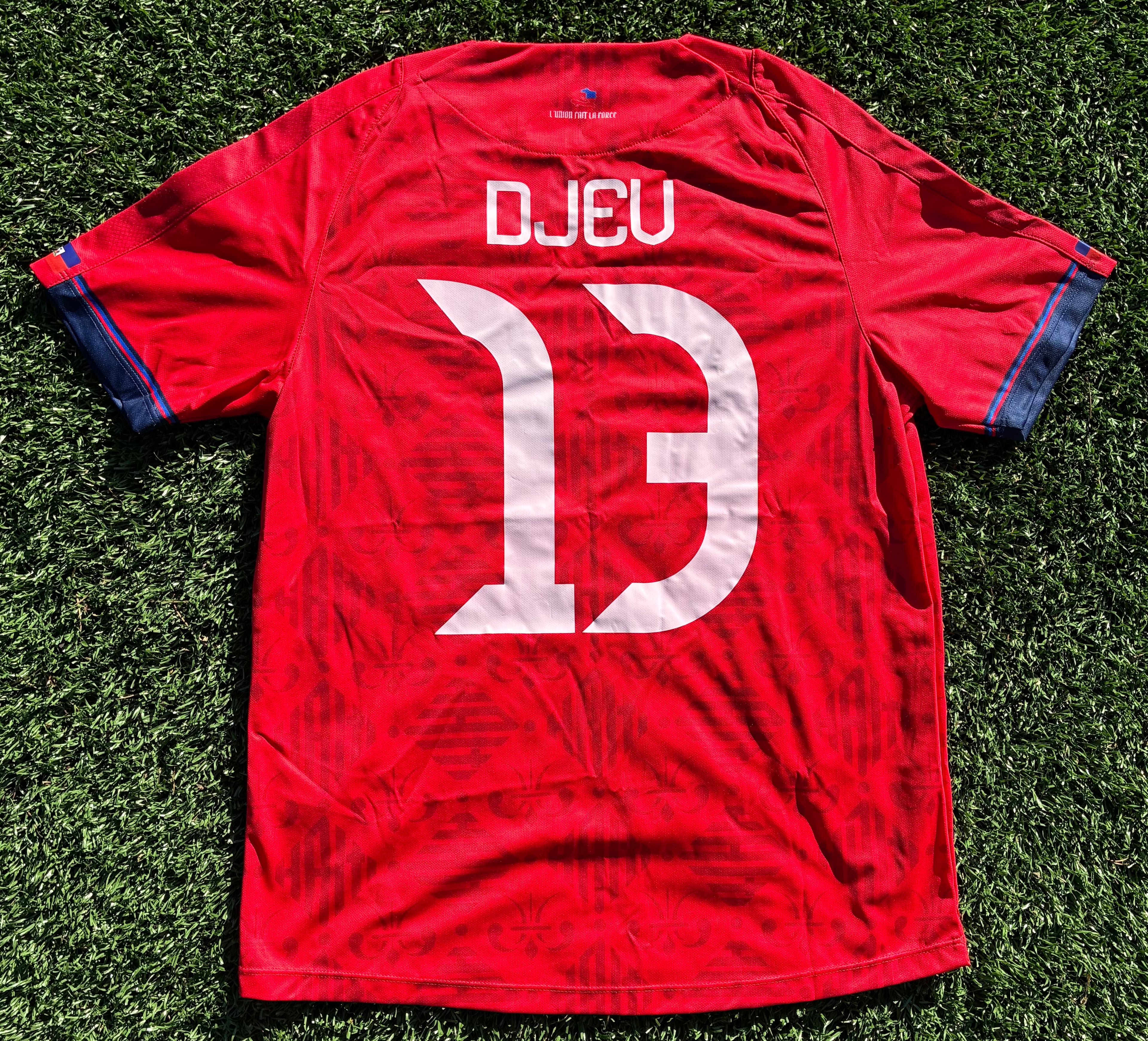 Saeta Haiti 23/24 Home Jersey #13 DJEU Size Men's Medium