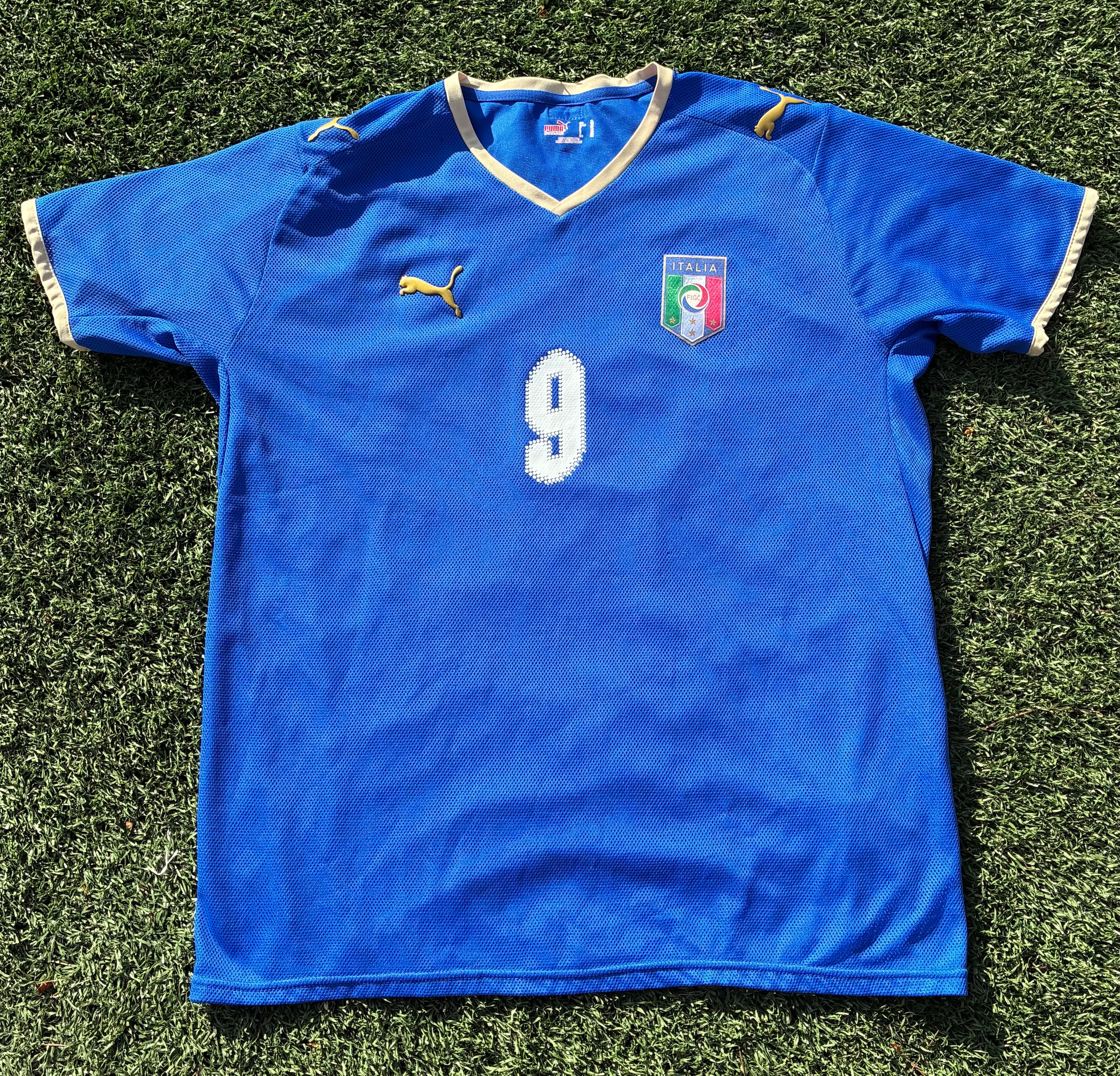 Vintage Puma Luca Toni #9 Italy Home Jersey Euro 2008 Size Men's XL