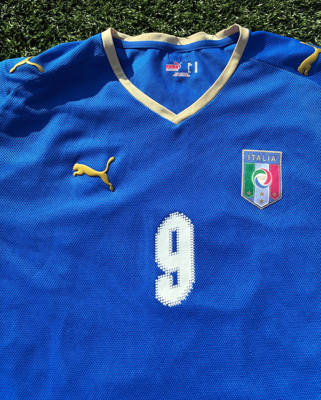 Vintage Puma Luca Toni #9 Italy Home Jersey Euro 2008 Size Men's XL