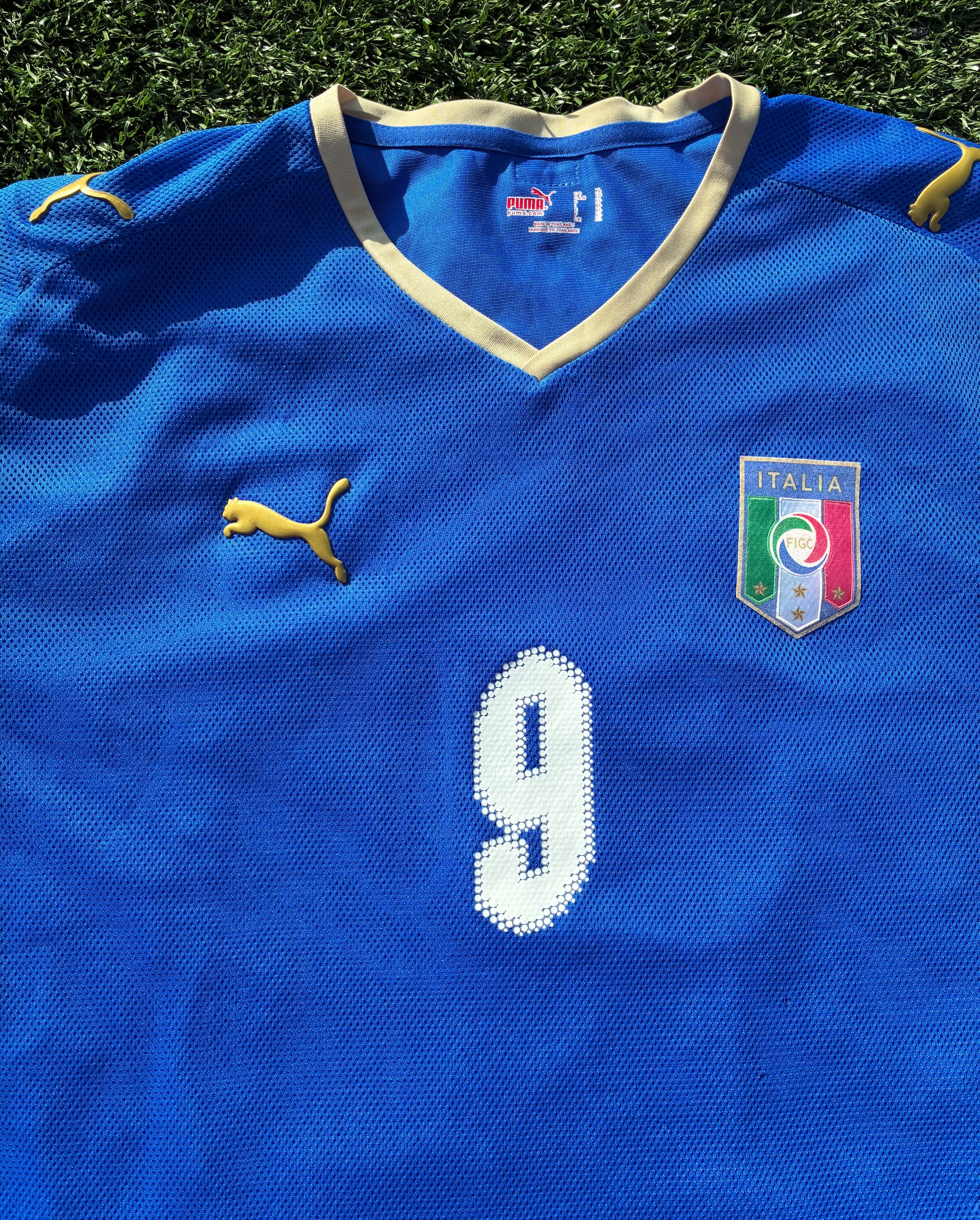 Vintage Puma Luca Toni #9 Italy Home Jersey Euro 2008 Size Men's XL