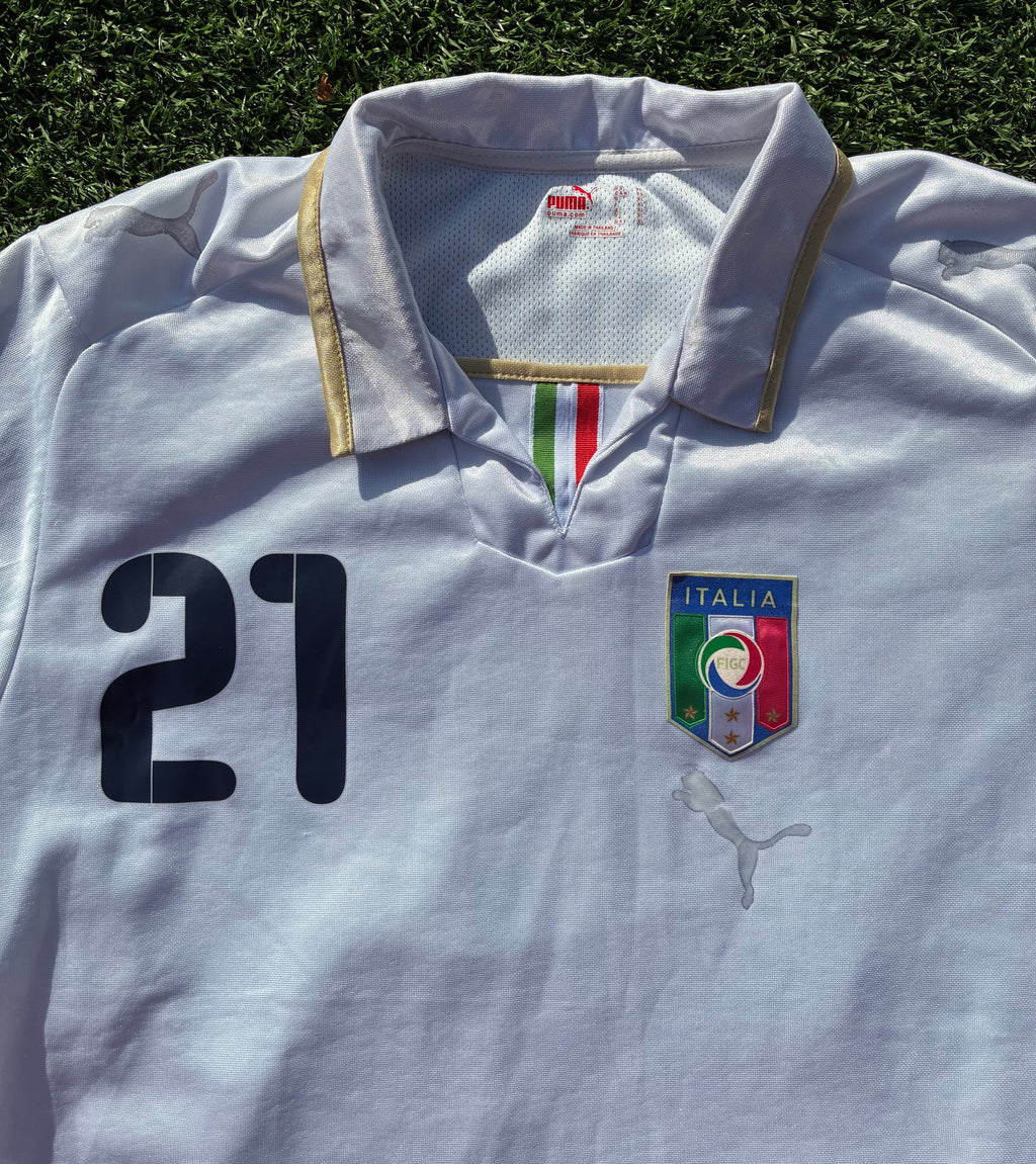 Vintage Puma Andrea Pirlo #21 Italy 2008 Euros Away Men's Size XL
