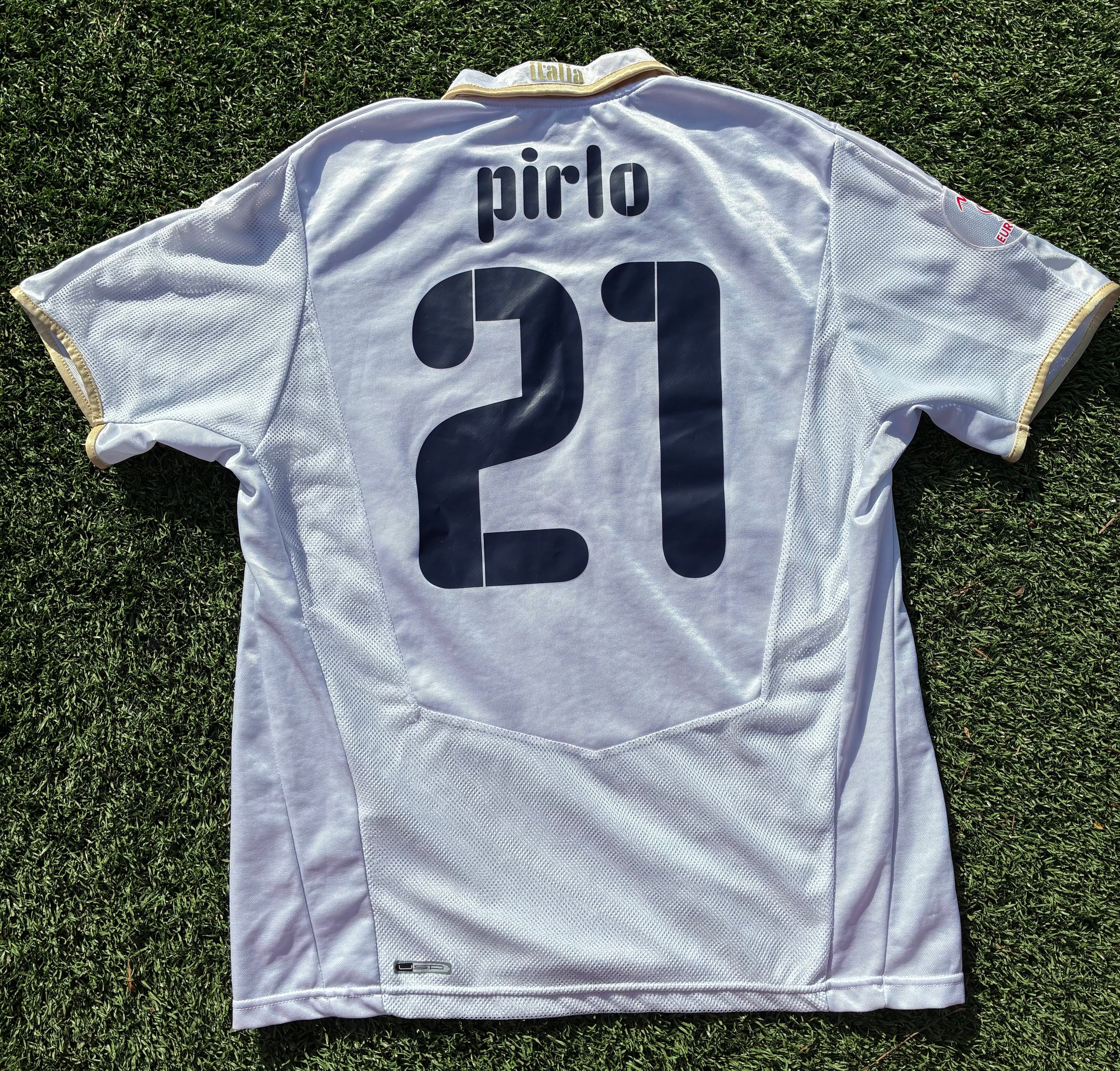 Vintage Puma Andrea Pirlo #21 Italy 2008 Euros Away Men's Size XL